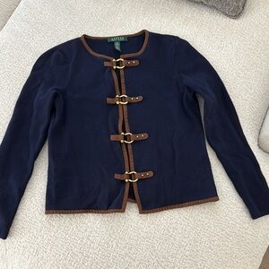 Ralph Lauren women’s  Navy Jacket with Brown Accents